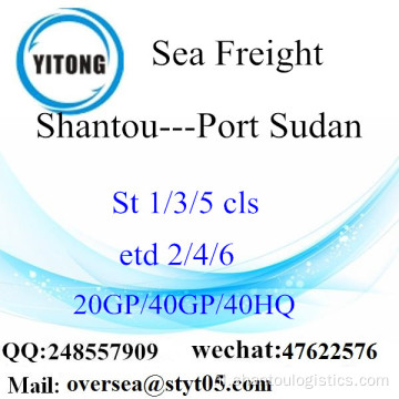 Shantou poort zeevracht verzending naar Port Sudan